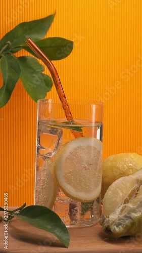 Close-up of Citrus Drink Being Prepared