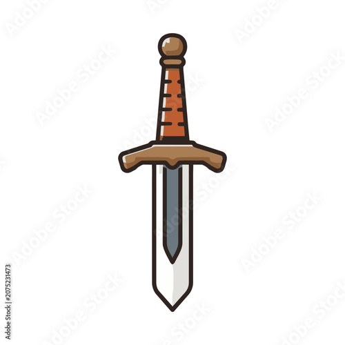 Medieval Sword Flat Vector Illustration
