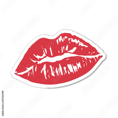 Red lips kiss vector illustration