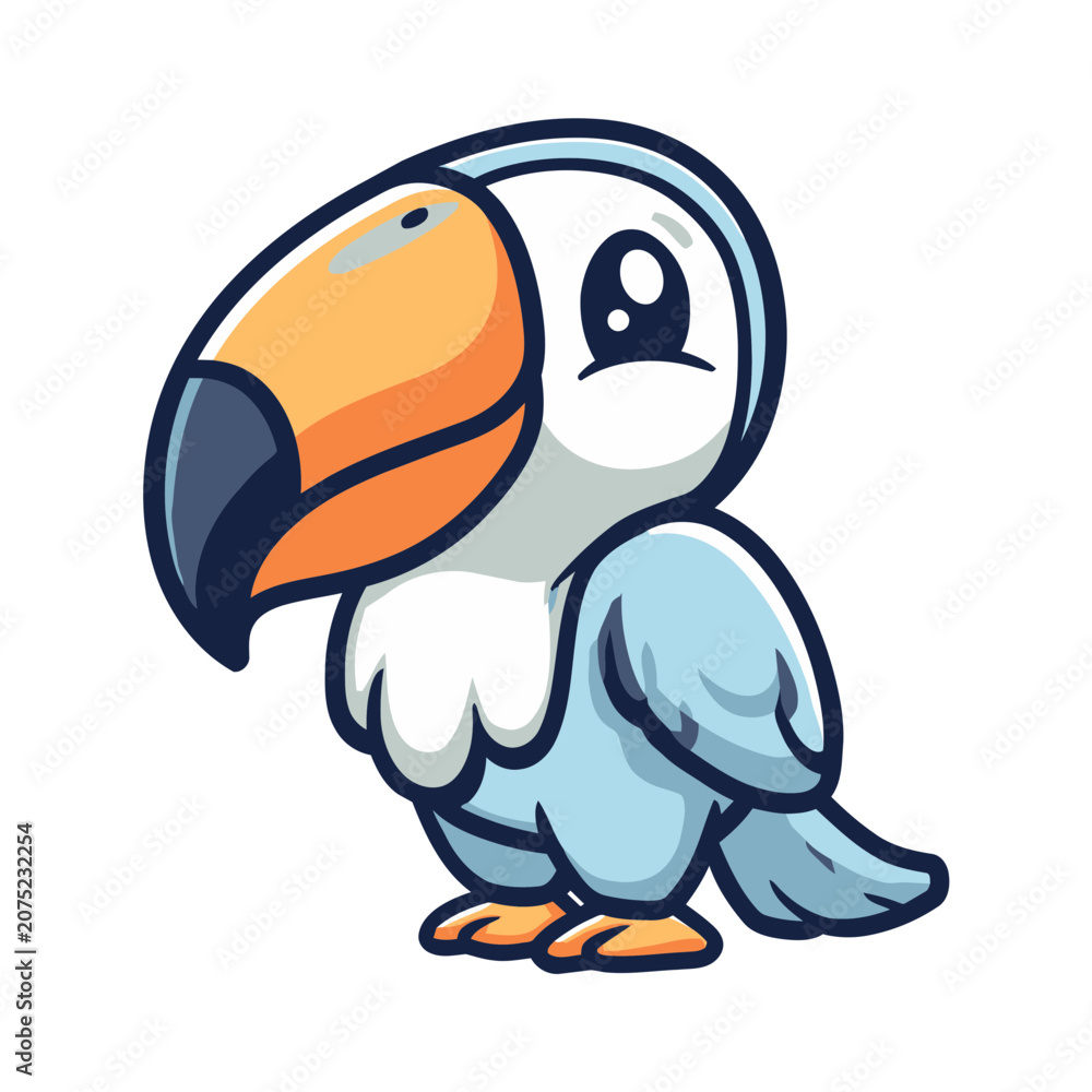 Obraz premium Cartoon Toucan Bird Vector Illustration