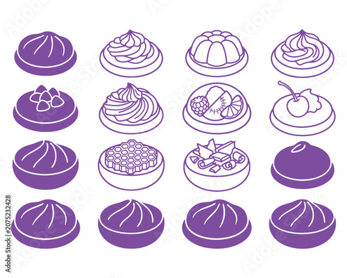 Dessert and Pastry Collection Vector Illustration Set