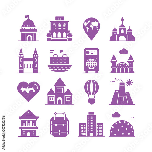 Travel and Vacation Icon Collection Vector Set