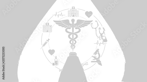 Medical symbol with health icons