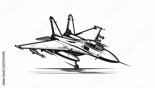 Konstfotografi Fighter Jet Military Aircraft Illustration.