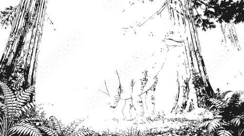 mysterious forest landscape illustration