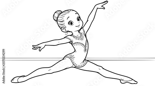 young girl gymnast stretching