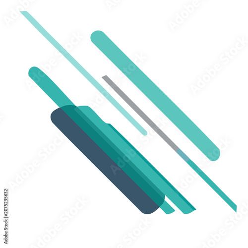 Abstract diagonal teal and blue lines vector