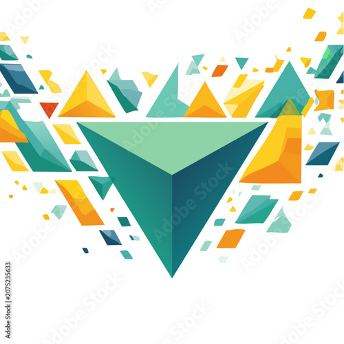 Abstract Geometric Triangle with Low Poly Shapes