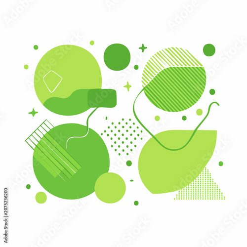 Abstract Green Geometric Shapes and Patterns
