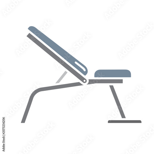 Adjustable gym bench vector icon