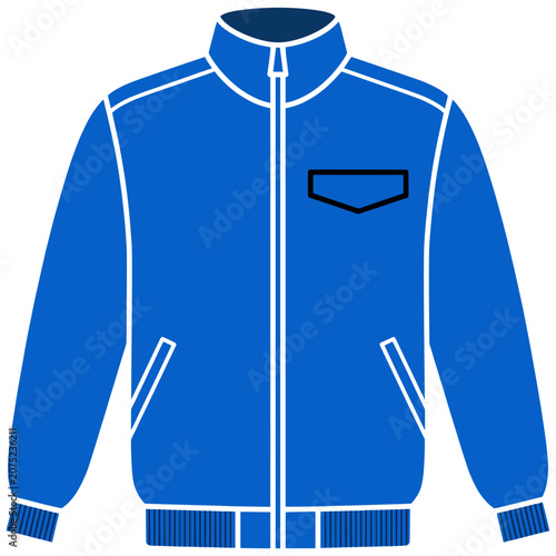 Blue Jacket Flat Vector Illustration
