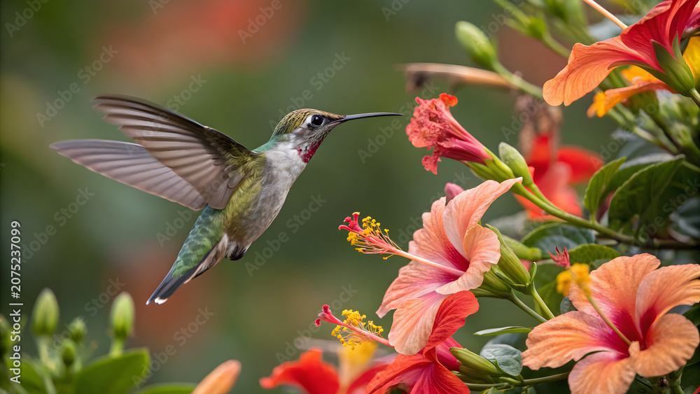 Fototapeta premium hummingbird on flower