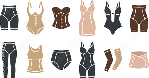 Women Shapewear and Body Contouring Lingerie Collection with Slimming Bodysuit Waist Trainer Compression Garments for Fashion Beauty and Wellness Design