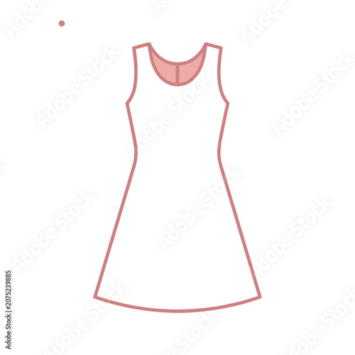 Pink sleeveless dress vector outline