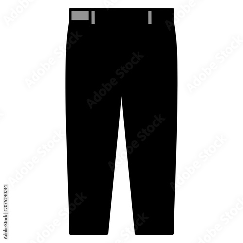 Black pants flat vector icon