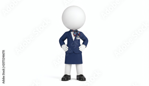 A stylized 3D character wearing a chefs uniform and apron.