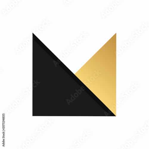 Abstract Geometric Logo with Black and Gold Colors