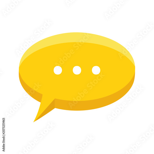Yellow speech bubble icon with three dots