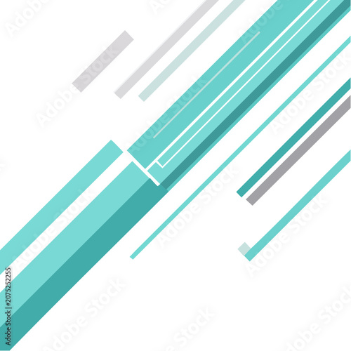 Abstract diagonal teal and gray lines vector design