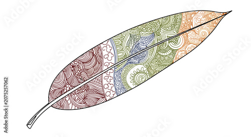 Colorful Abstract Leaf Pattern Design.