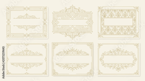Elegant Golden Ornate Borders & Frames Collection