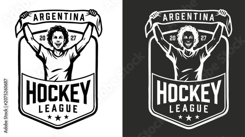 Cuadro en lienzo Argentina hockey league emblem