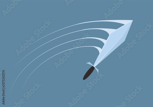 Fotografie This dynamic vector illustration features a sharp sword slashing swiftly through the air, creating stylized speed lines