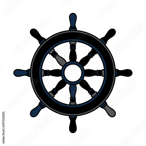 Nautical Ship Wheel Vector Icon