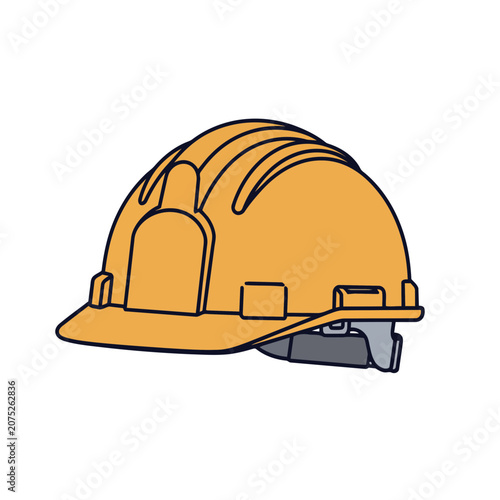 Orange hard hat safety helmet vector illustration