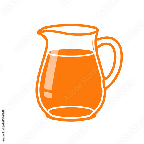 Orange juice pitcher vector illustration