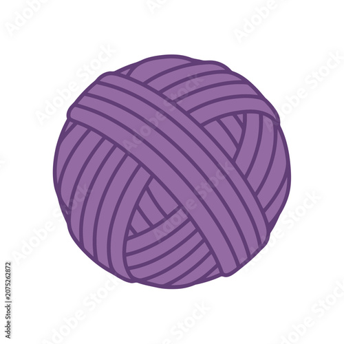 Purple Yarn Ball Vector Illustration