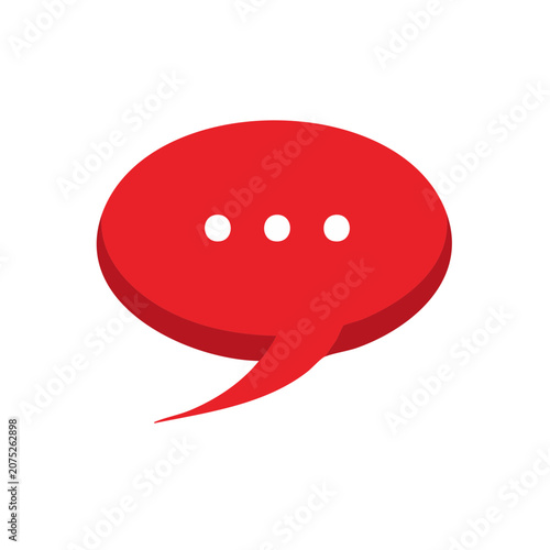 Red speech bubble icon with three dots
