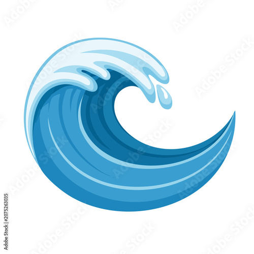 Blue Ocean Wave Illustration