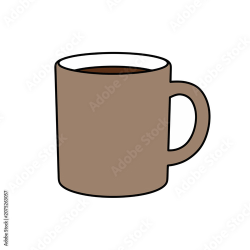Brown Coffee Mug with Handle Vector Illustration