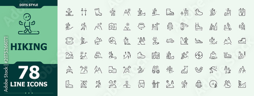 Schilderij op canvas Hiking icon set