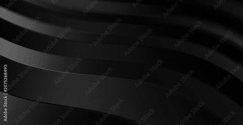 Fototapeta premium Premium monochrome abstract background with a black to dark gray gradient and a series of soft waves or curved layers that flow elegantly and harmoniously