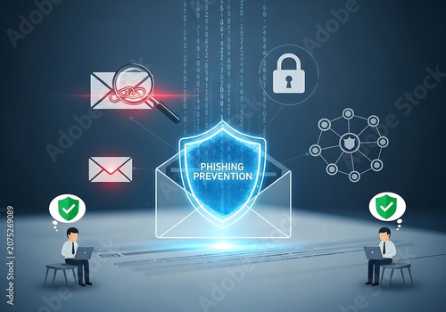 Phishing Prevention Cybersecurity Email Protection Concept