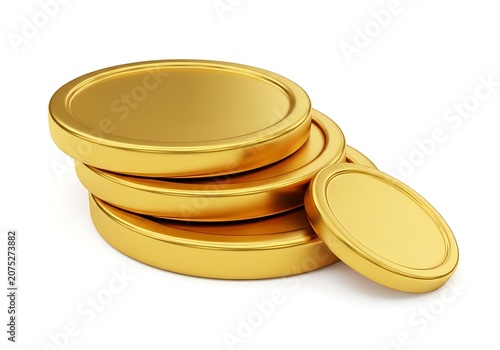 Stack of shiny golden coins representing wealth and savings