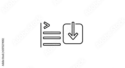 Download List Icon: Data Transfer, Upload, and Organization Concept