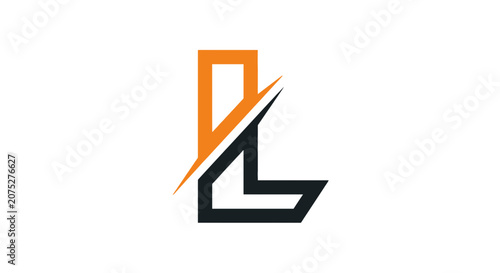Modern stylized abstract pl logo design