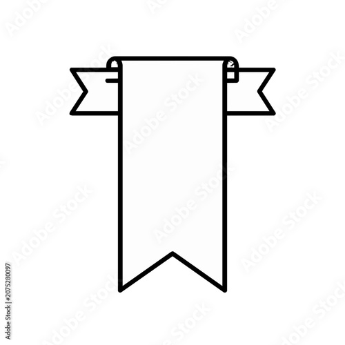 Vertical Banner Flag with Ribbon Ends Vector
