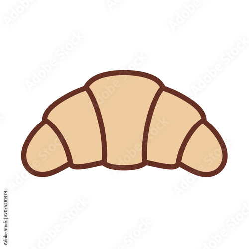 Flat vector illustration of a croissant
