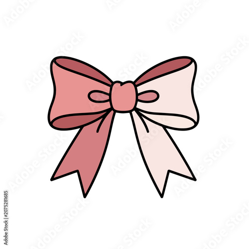 Pink gift bow vector illustration
