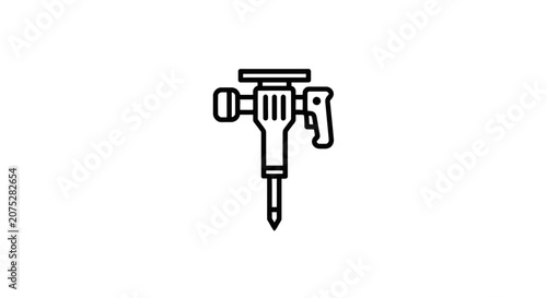 Pneumatic Jackhammer Tool Construction Icon
