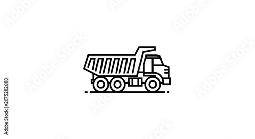 Heavy Duty Dump Truck Construction Vehicle Outline