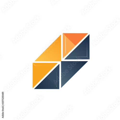 Abstract Geometric Logo with Triangles and Squares