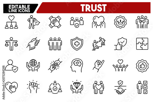 Photos Trust Icon Confidence Promise Trustworthy Friends Truth Faith Sincerity Set Hone
