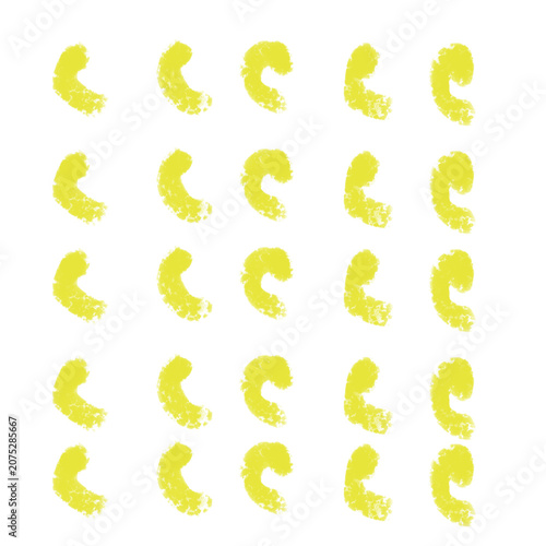 Colorful Hand Drawn Grunge Chalk Comma Pattern. Sketch Punctuation Marks. Rough Crayon Scribble Symbols