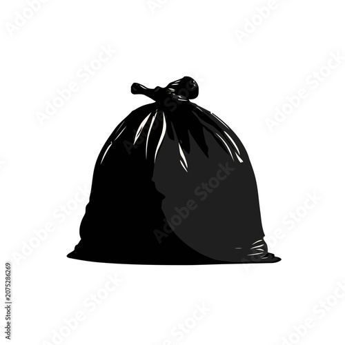 Black garbage bag vector illustration