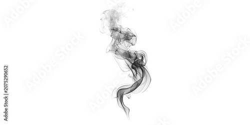 Photography Smoke rising up in the air isolated on transparent background with a wavy and fl